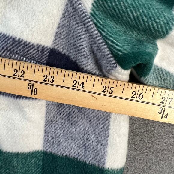 Denim & Co. Canyon Retreat Cozy Plaid Collared Button Front Shac Green X-Large - Picture 6 of 10